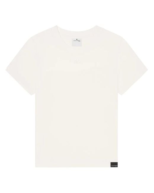 Courreges White Logo-Embroidered Cotton T-Shirt for men