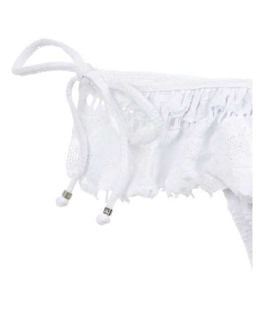 Amir Slama White Ruffled Bikini Set