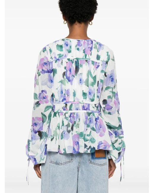 Aje. Blue Clover Blouse