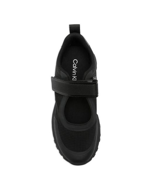 Calvin Klein Black Hike Runner Touch-Strap Sneakers