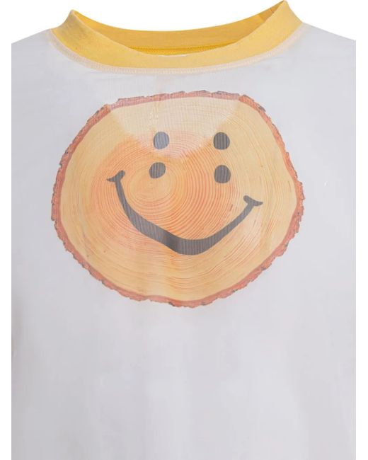 Kapital White Smiley-Face Crew-Neck T-Shirt for men