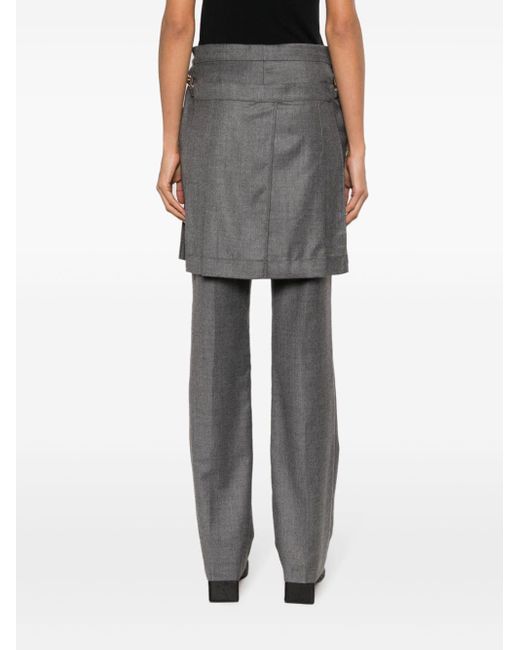 Fendi Gray Tailored Skirt Trousers