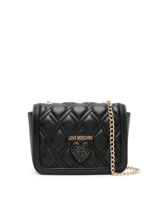Quilted leather crossbody bag di Love Moschino in Black