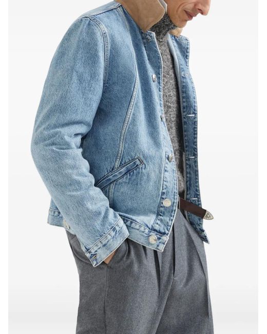 Brunello Cucinelli Denim Jack in het Blue voor heren