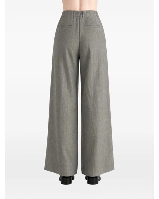 Amomento Gray Pleated Wide-Leg Trousers