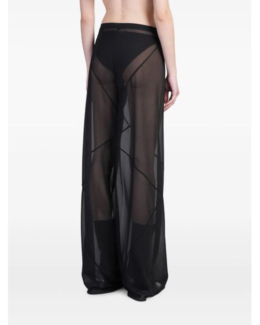 Pantalone Farrah bias pants in Poliestere Nera di Rick Owens in Black