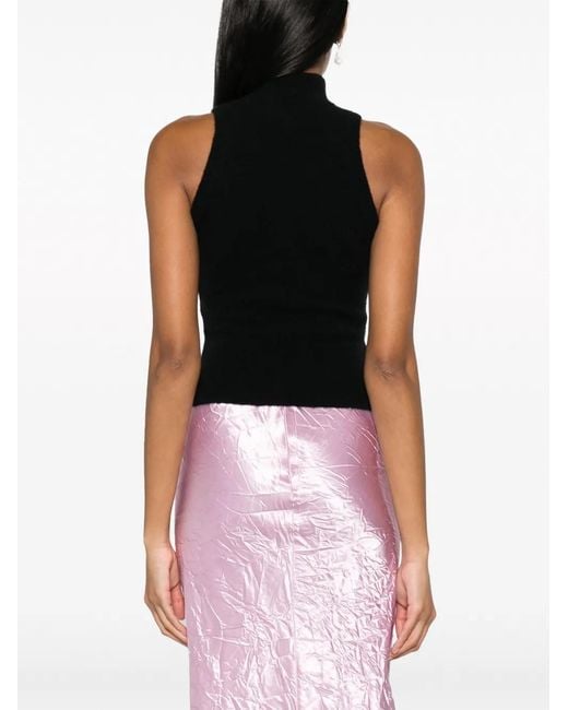 Patou Black High-Neck Knitted Top