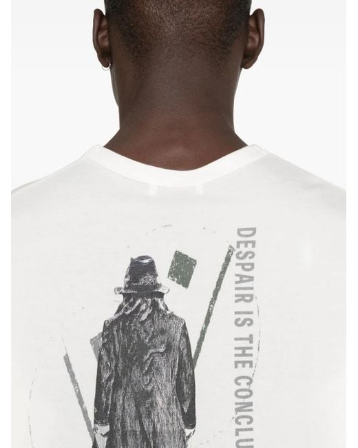 Yohji Yamamoto White Short-Sleeve Cotton T-Shirt for men