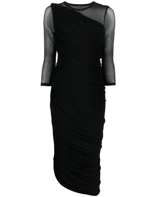 Norma Kamali Black One-Shoulder Asymmetric Hem Dress