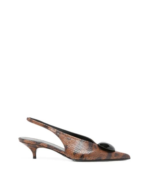 Proenza Schouler Brown Dome Slash Slingbacks