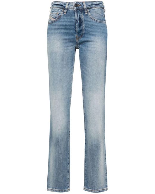 DIESEL Blue Halbhohe D-Mine Straight-Leg-Jeans