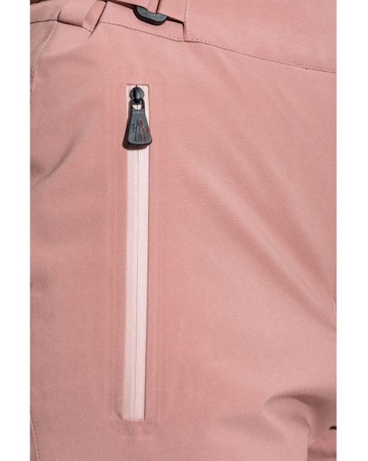 Moncler Pink Logo-Print Ski Trousers