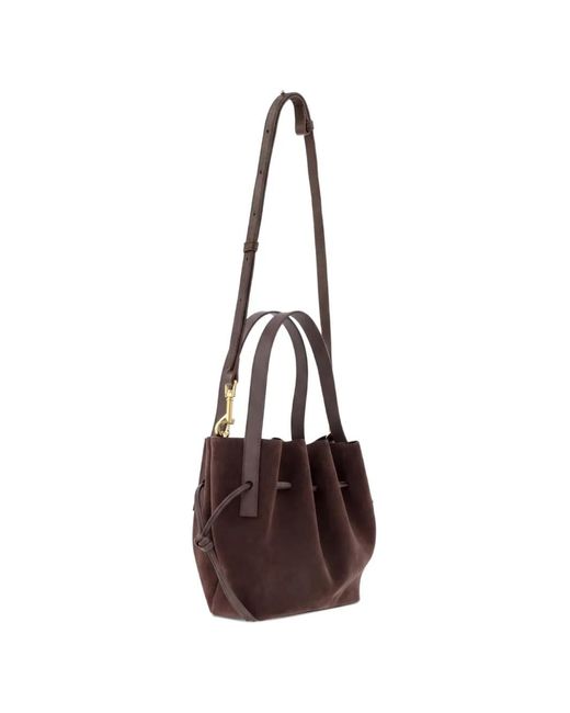 Yuzefi Brown Mini Scallop Tote Bag