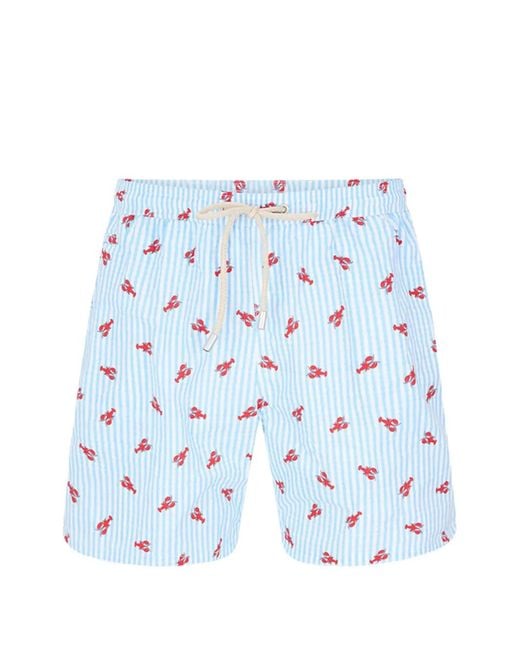 Mc2 Saint Barth Blue Lobster-Print Swim Shorts for men