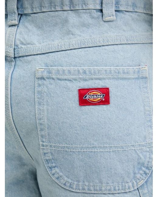 Dickies Blue 993 Logo-Patch Denim Shorts