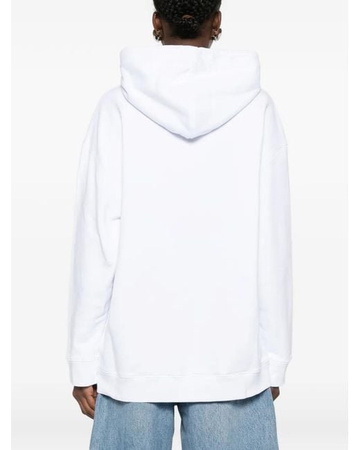 Moschino White Hoodie À Imprimé Graphique