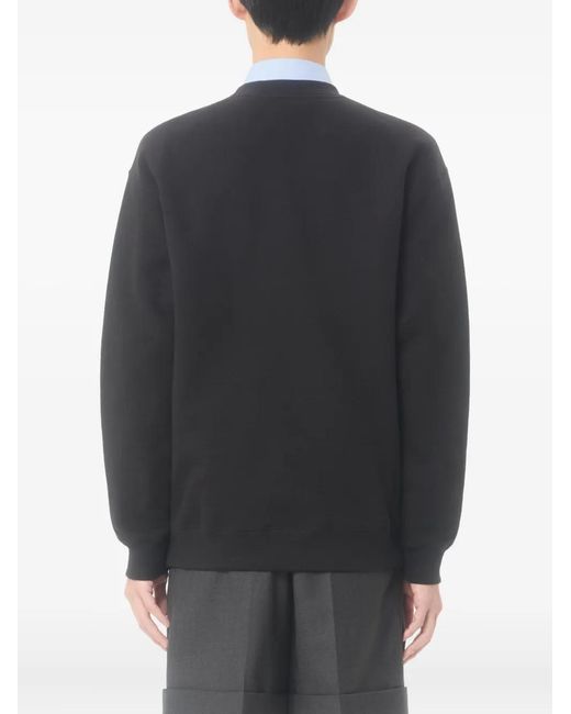 Valentino Garavani Black Embroidered Crew-Neck Sweatshirt for men