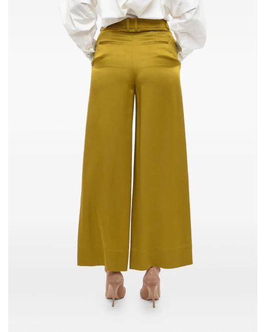 Saint Laurent Green Satin Palazzo Pants