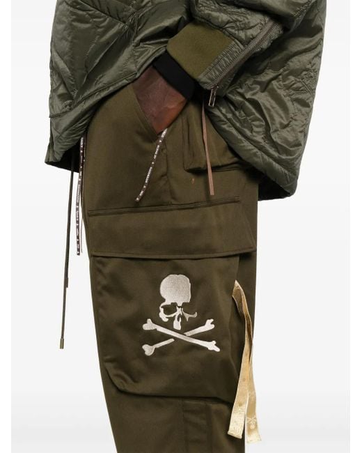 メンズ Mastermind Japan スカルプリント カーゴパンツ Green