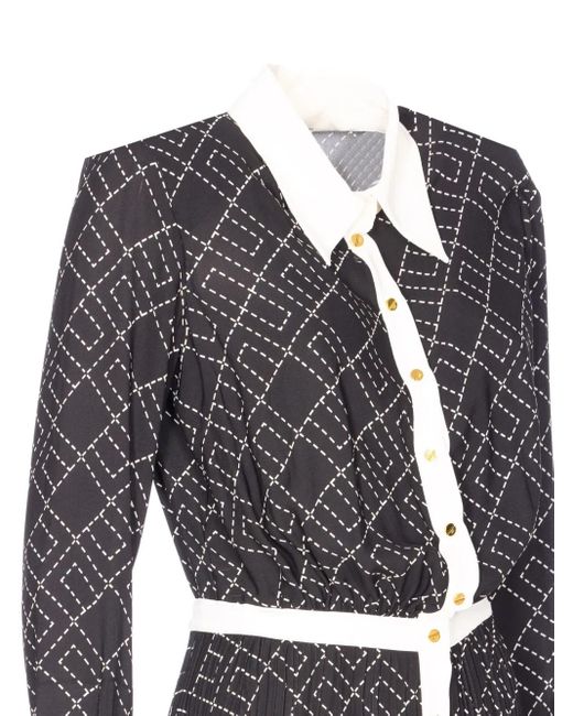 Elisabetta Franchi プリント シャツドレス Black