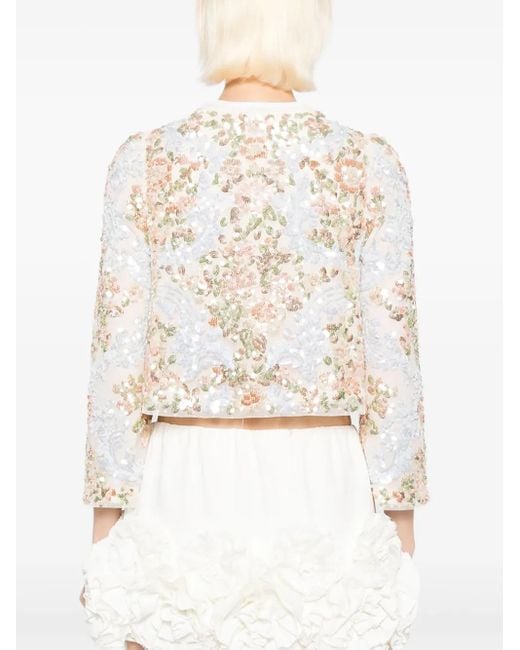 Needle & Thread White Baroque-Floral Jacket