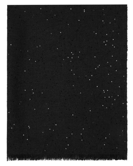 Brunello Cucinelli Black Sequin-embellished Scarf