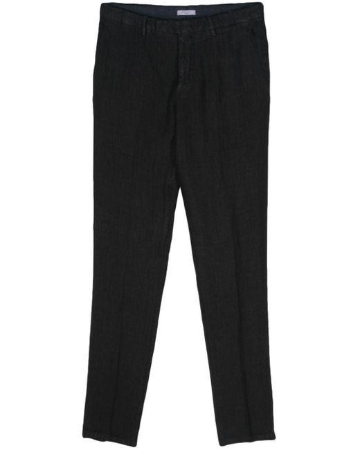 Pantalones ajustados con cinturilla elástica Boglioli de hombre de color Black