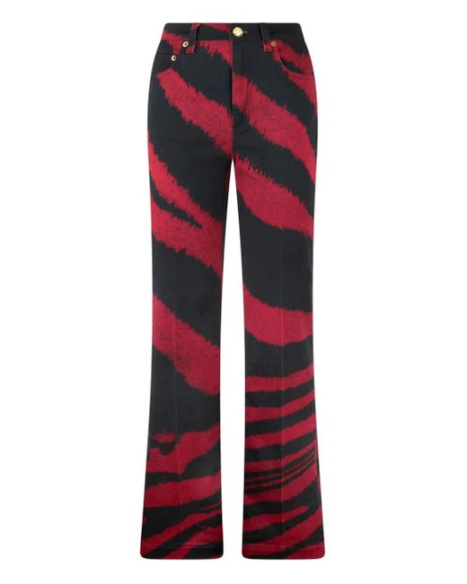 Roberto Cavalli ゼブラプリント ジーンズ Red
