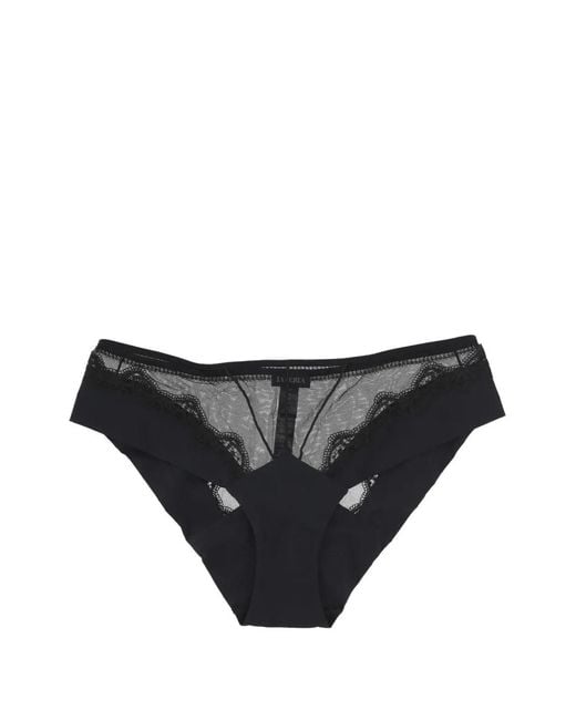 La Perla Black Lace-Detail Briefs