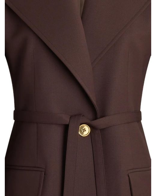 Patou Brown Single-Breasted Belted Jacket