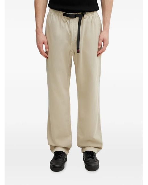 Gramicci Natural Belted Logo-Patch Trousers for men