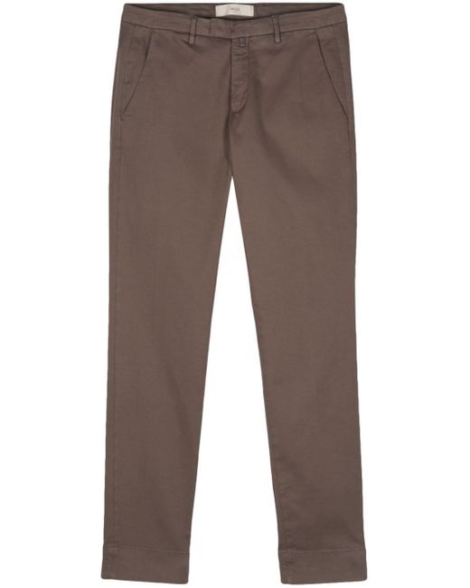 Pantalones chinos con corte slim Briglia 1949 de hombre de color Brown