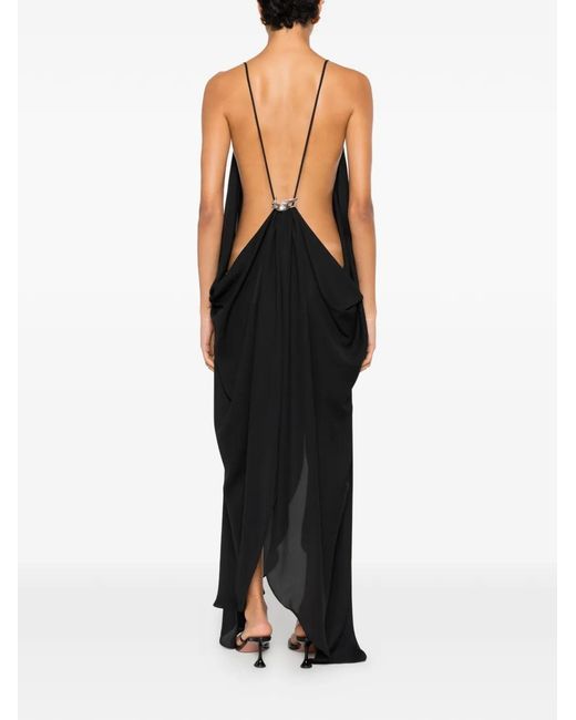 Vestiaire d'un Oiseau Libre Black Open-Back Draped Dress