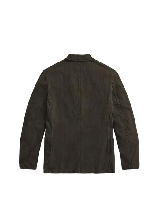 RRL Black Herringbone-Pattern Blazer for men