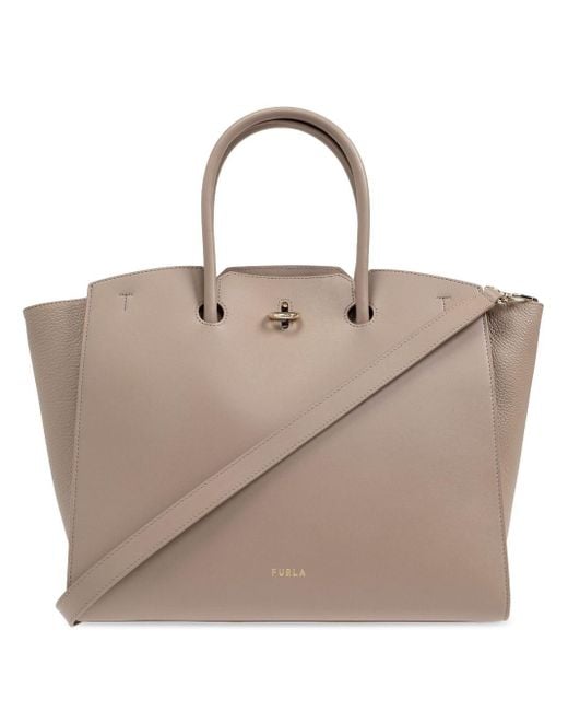Furla Genesi Tote Bag in Natural | Lyst