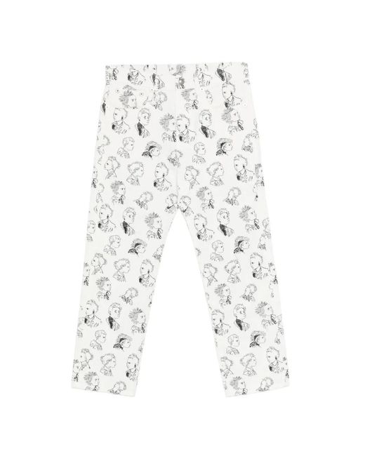 R13 White Printed Jeans