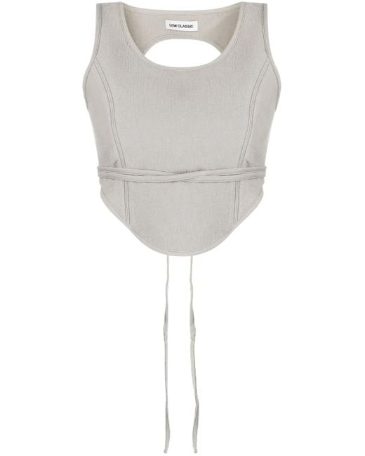 Low Classic Gray Cropped Corset Top