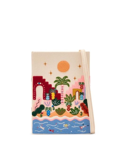 Olympia Le-Tan White Tropic Vibes-Embroidered Clutch Bag