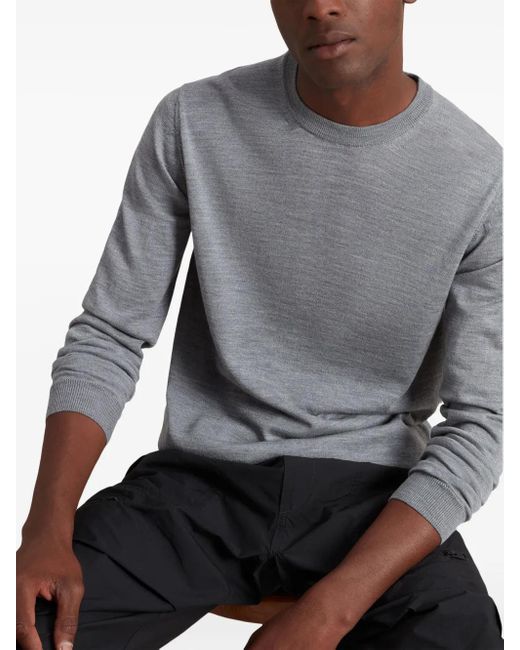 Woolrich Gray Woolrich Virgin Wool Logo Crewneck Sweater for men