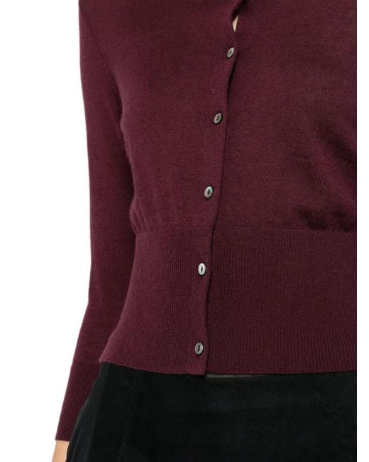N.Peal Cashmere Purple Darcie Cardigan