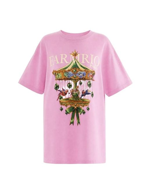 Farm Rio Pink Carousel-Print T-Shirt