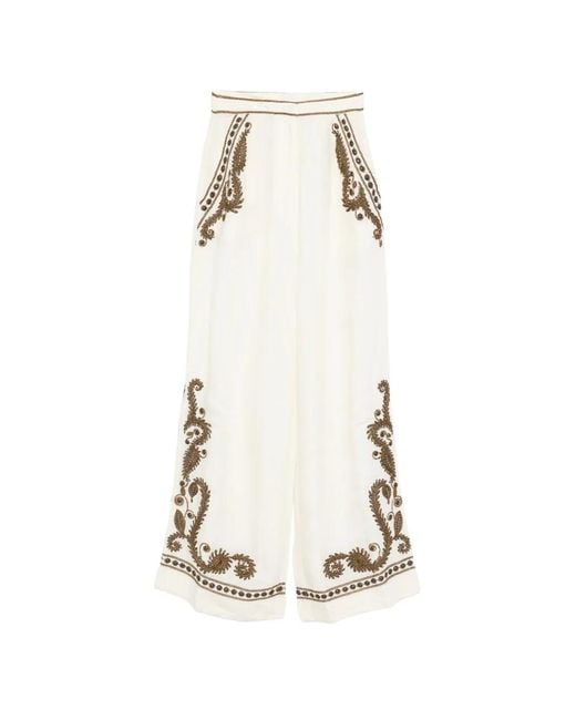 Scarlett Poppies White Taylen Beaded-Embellished Trousers