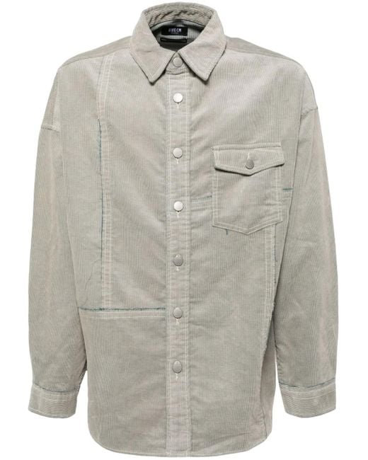 FIVE CM Gray Corduroy Shirt for men