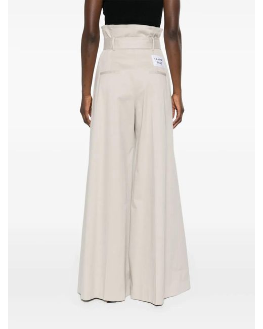 Moschino Natural Belted Wide-Leg Trousers