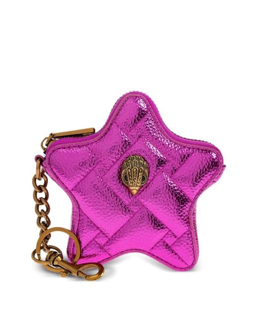 Kurt Geiger Pink Kensington Star Quilted Keyring