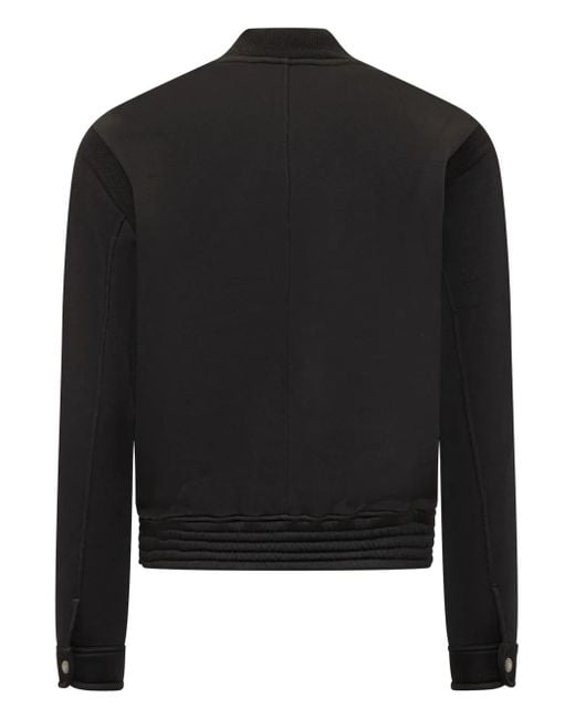 Tom Ford Black Ribbed-Panel Zip-Front Bomber Jacket for men