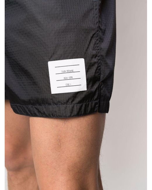 Pantalones cortos de chándal con parche del logo Thom Browne de hombre de color Black