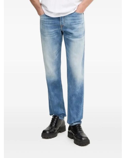 DIESEL Blue Light-wash Cotton Jeans for men