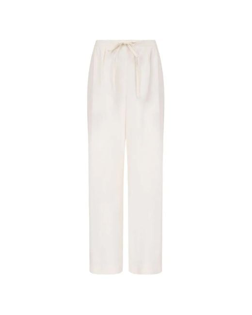 Loulou de Saison White Ellon Straight-Leg Drawstring Trousers
