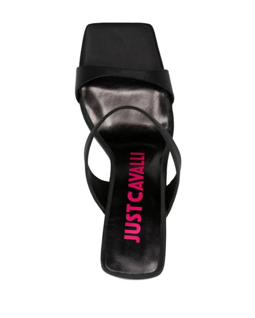 Just Cavalli Black 105Mm Square-Toe Sandals